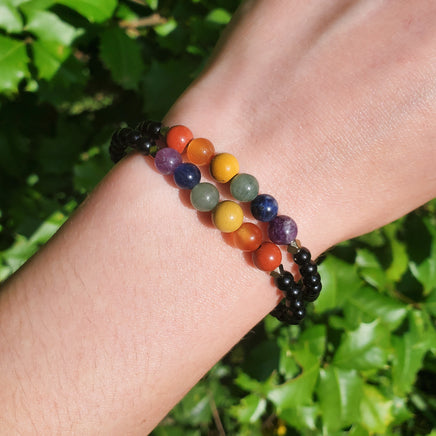 Rainbow Pride Black Onyx Bracelet