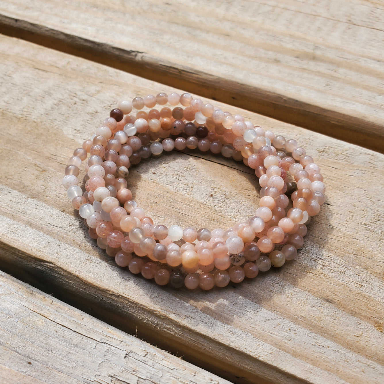 Sunstone Bracelet - Elastic - 45mm Faceted Beads | New Moon Beginnings